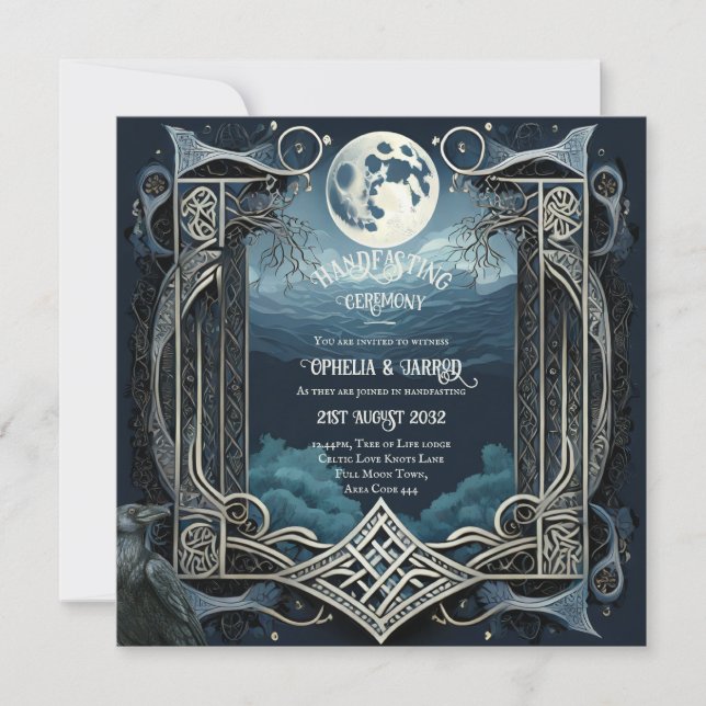 HANDFASTING INVITATIONS DRUID CELTIC WICCA MOON (Front)