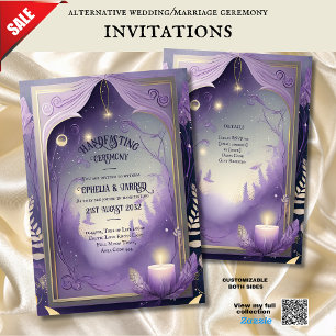 HANDFASTING INVITATIONS PURPLE GOLD ETHEREAL
