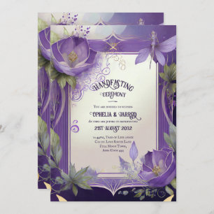 HANDFASTING INVITATIONS PURPLE GOLD ETHEREAL