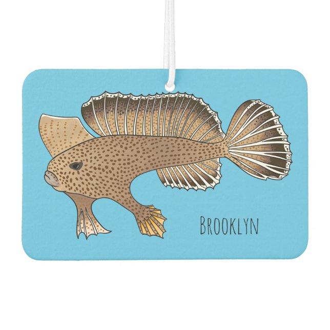 Handfish cartoon illustration car air freshener (Front)