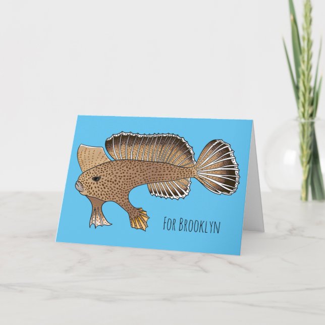 Handfish cartoon illustration  card (Front)