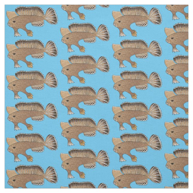 Handfish cartoon illustration fabric (Swatch)