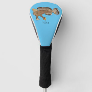 Handfish cartoon illustration golf head cover