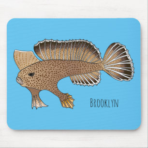 Handfish cartoon illustration  mouse mat