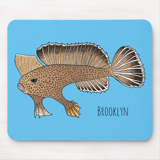 Handfish cartoon illustration  mouse mat (Front)