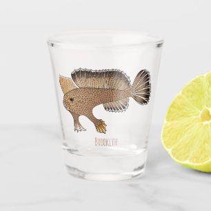 Handfish cartoon illustration shot glass