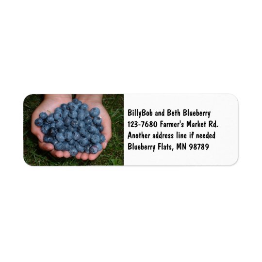 Handful of Fresh Blueberries Return Address Label