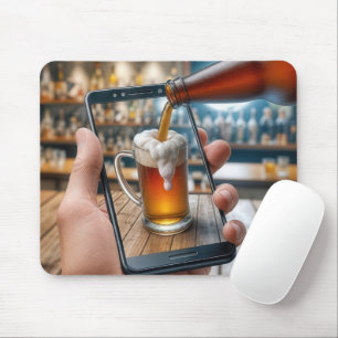 Handheld Beer In Smartphone Mouse Mat