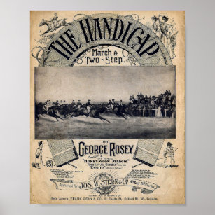 Handicap 1890 Vintage Horse Racing Poster