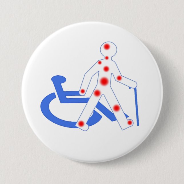 Handicap invisible / Visible 7.5 Cm Round Badge (Front)