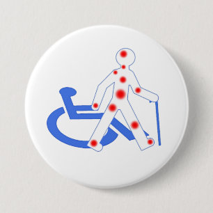 Handicap invisible / Visible 7.5 Cm Round Badge