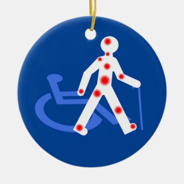 Handicap invisible / Visible  Ceramic Tree Decoration (Front)
