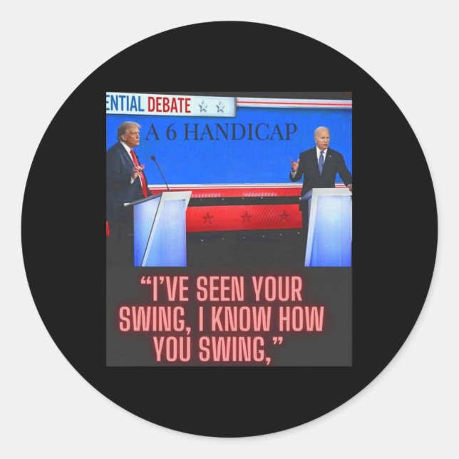 Handicap Joe Biden And Donald Trump Debate  Classic Round Sticker (Front)