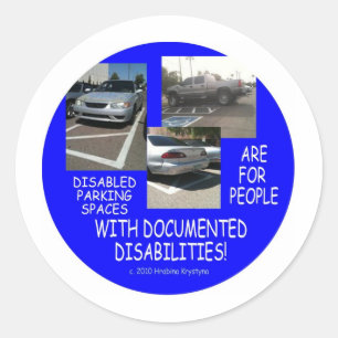 HANDICAP PARKING 9 CLASSIC ROUND STICKER