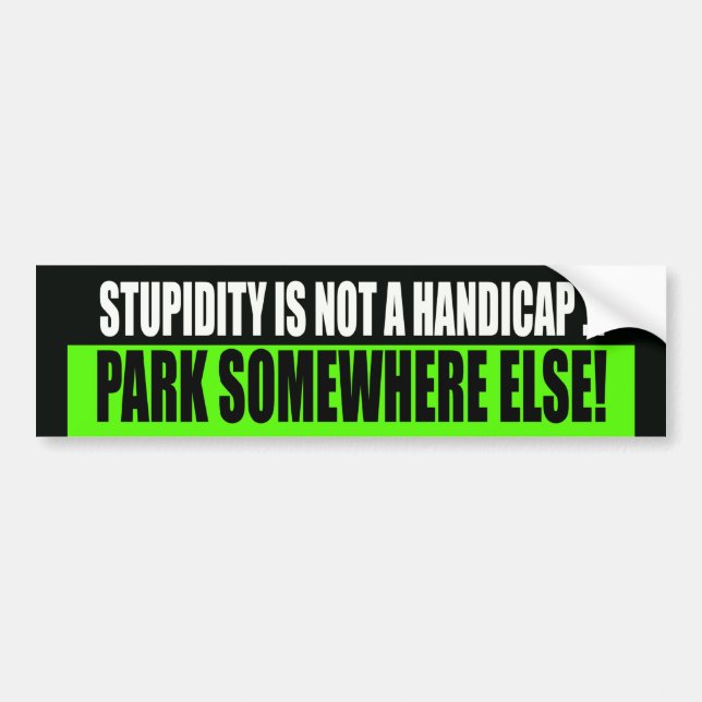 Handicap Parking Bumper Sticker (Front)