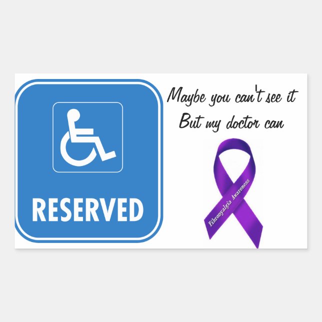 Handicap Parking Sign Rectangular Sticker (Front)