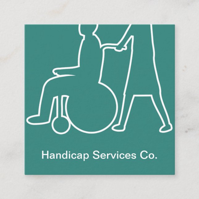 Handicap Services Modern Square Business Card (Front)