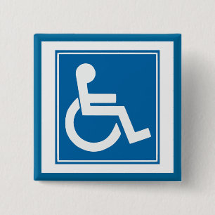 Handicap Sign 15 Cm Square Badge
