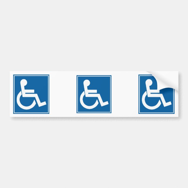 Handicap Sign Bumper Sticker (Front)