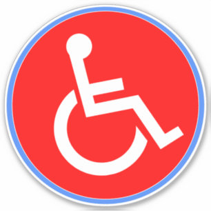 Handicap Wheelchair Sign - Red Disabled