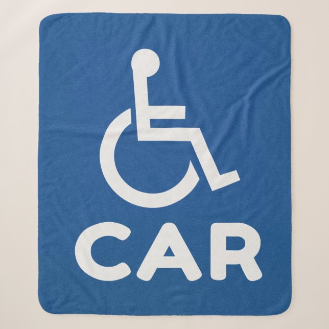 Handicapped Car Sherpa Blanket (Front)