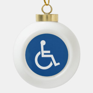 Handicapped Ceramic Ball Christmas Ornament