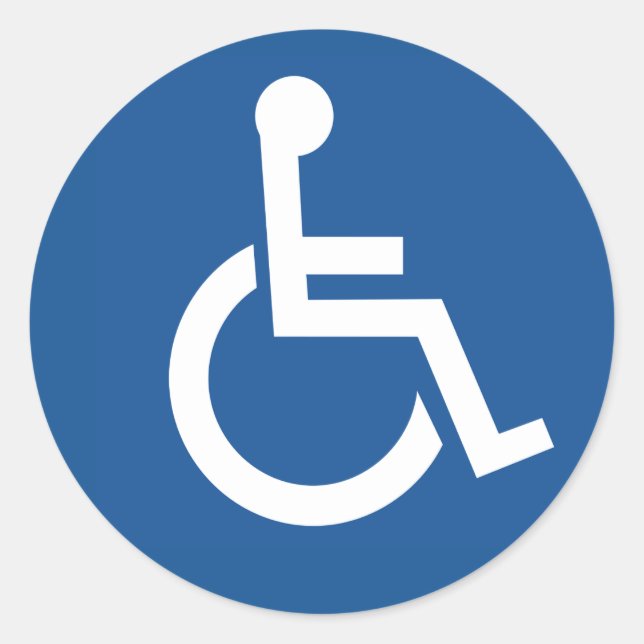 Handicapped Classic Round Sticker (Front)
