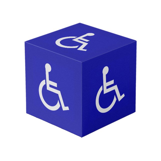 Handicapped Disabled Cube (Front Angled)