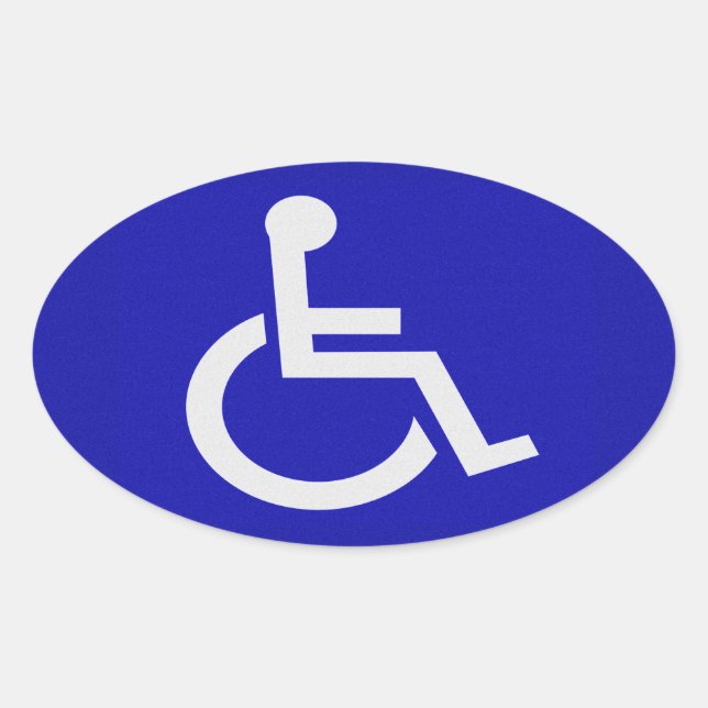 Handicapped Disabled Oval Sticker (Front)