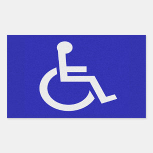 Handicapped Disabled Rectangular Sticker