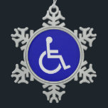Handicapped Disabled Snowflake Pewter Christmas Ornament<br><div class="desc">Handicapped Disabled,  Handicapped,  Disabled,  Disability</div>