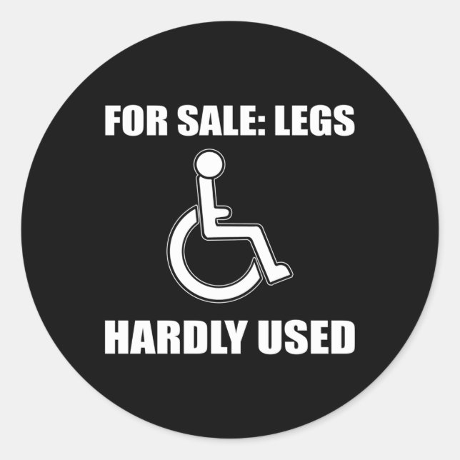 Handicapped For Wheelchair Humour Classic Round Sticker (Front)