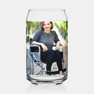 Handicapped Photo Customize Personalize Can Glass