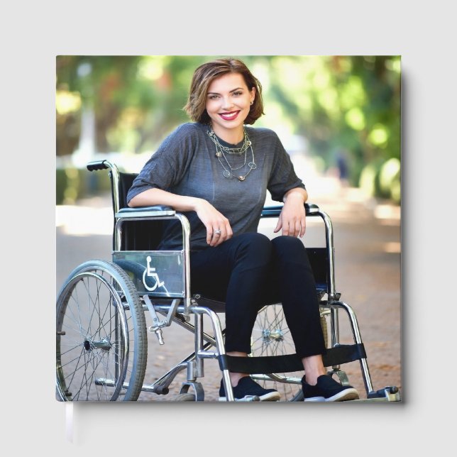 Handicapped Photo Customize Personalize Guest Book (Front)