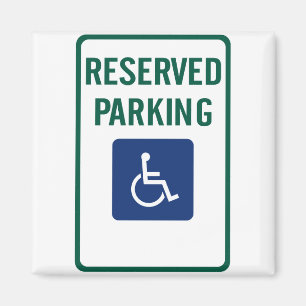 Handicapped Reserved Parking Highway Sign Magnet