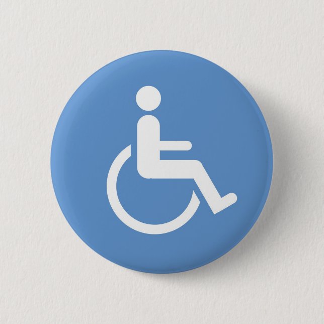 HANDICAPPED sign 6 Cm Round Badge (Front)