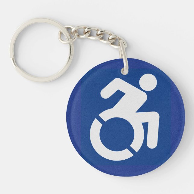 Handicapped Sign Modern Key Ring (Front)