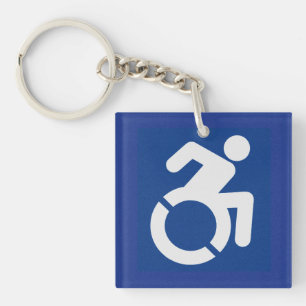 Handicapped Sign Modern Key Ring