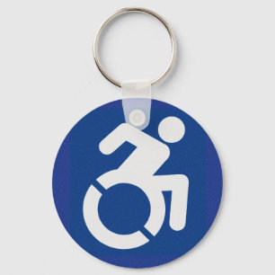 Handicapped Sign Modern Key Ring