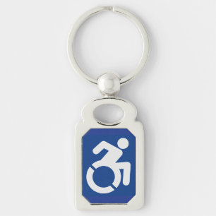 Handicapped Sign Modern Key Ring