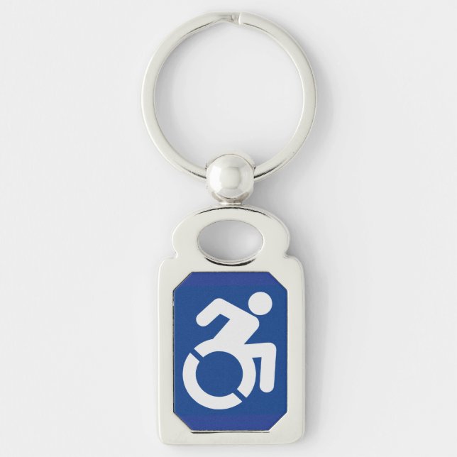 Handicapped Sign Modern Key Ring (Front)
