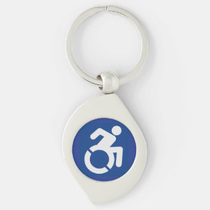 Handicapped Sign Modern Key Ring