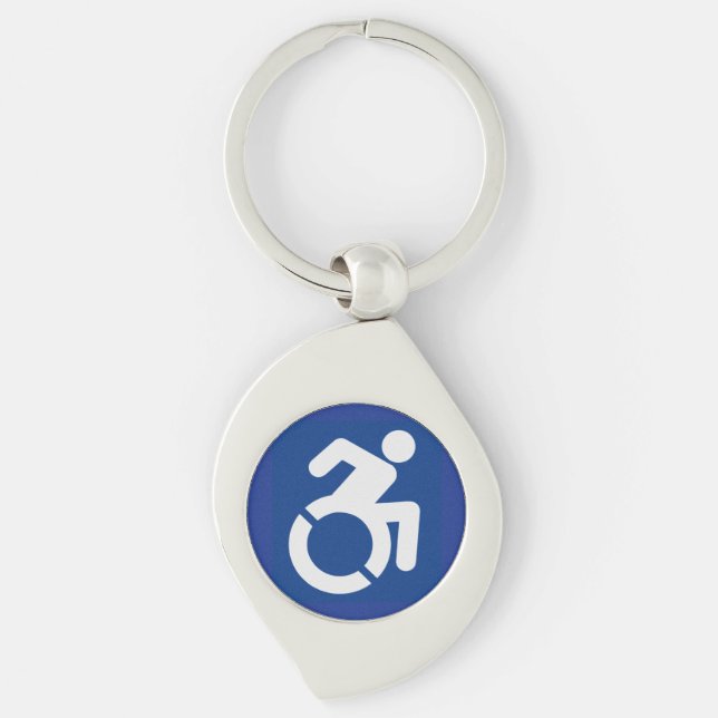 Handicapped Sign Modern Key Ring (Front)