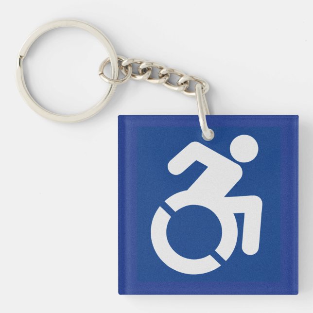 Handicapped Sign Modern Key Ring (Front)