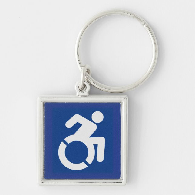 Handicapped Sign Modern Key Ring (Front)