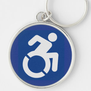 Handicapped Sign Modern Key Ring