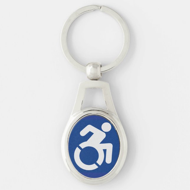 Handicapped Sign Modern Key Ring (Front)