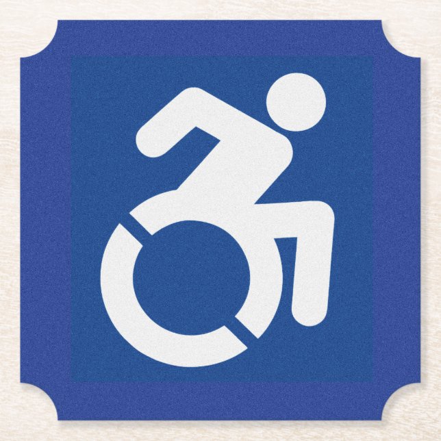 Handicapped Sign Modern Paper Coaster (Front)
