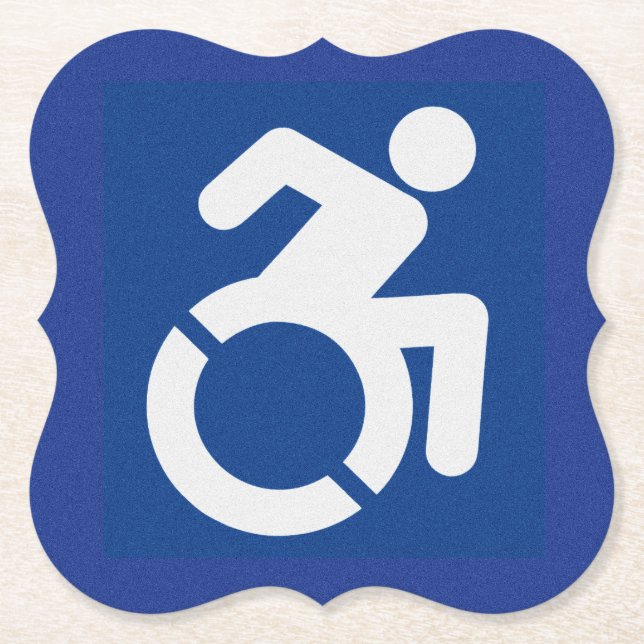 Handicapped Sign Modern Paper Coaster (Front)