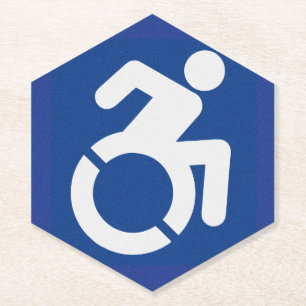 Handicapped Sign Modern Paper Coaster